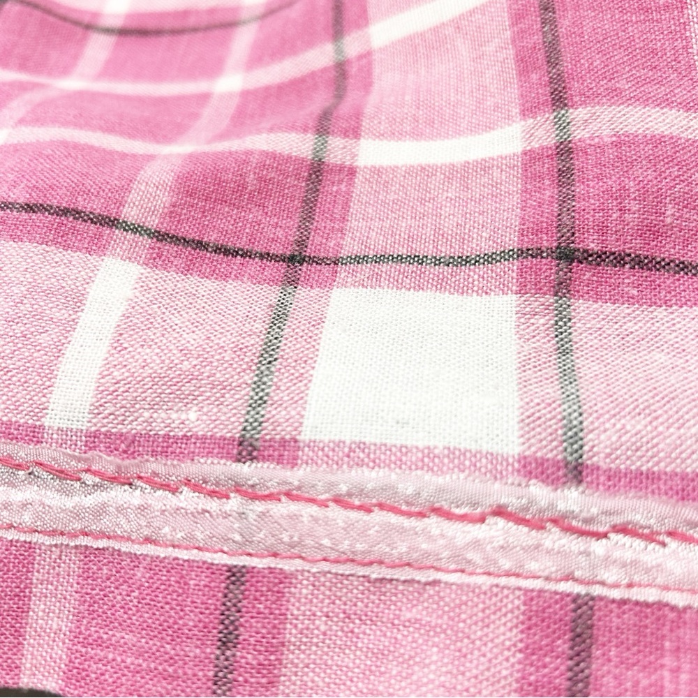 Vintage Chaus Petites Plaid Pleated Midi Skirt Banded Waist Side Button 🩷🤍🖤 - Picture 6 of 9